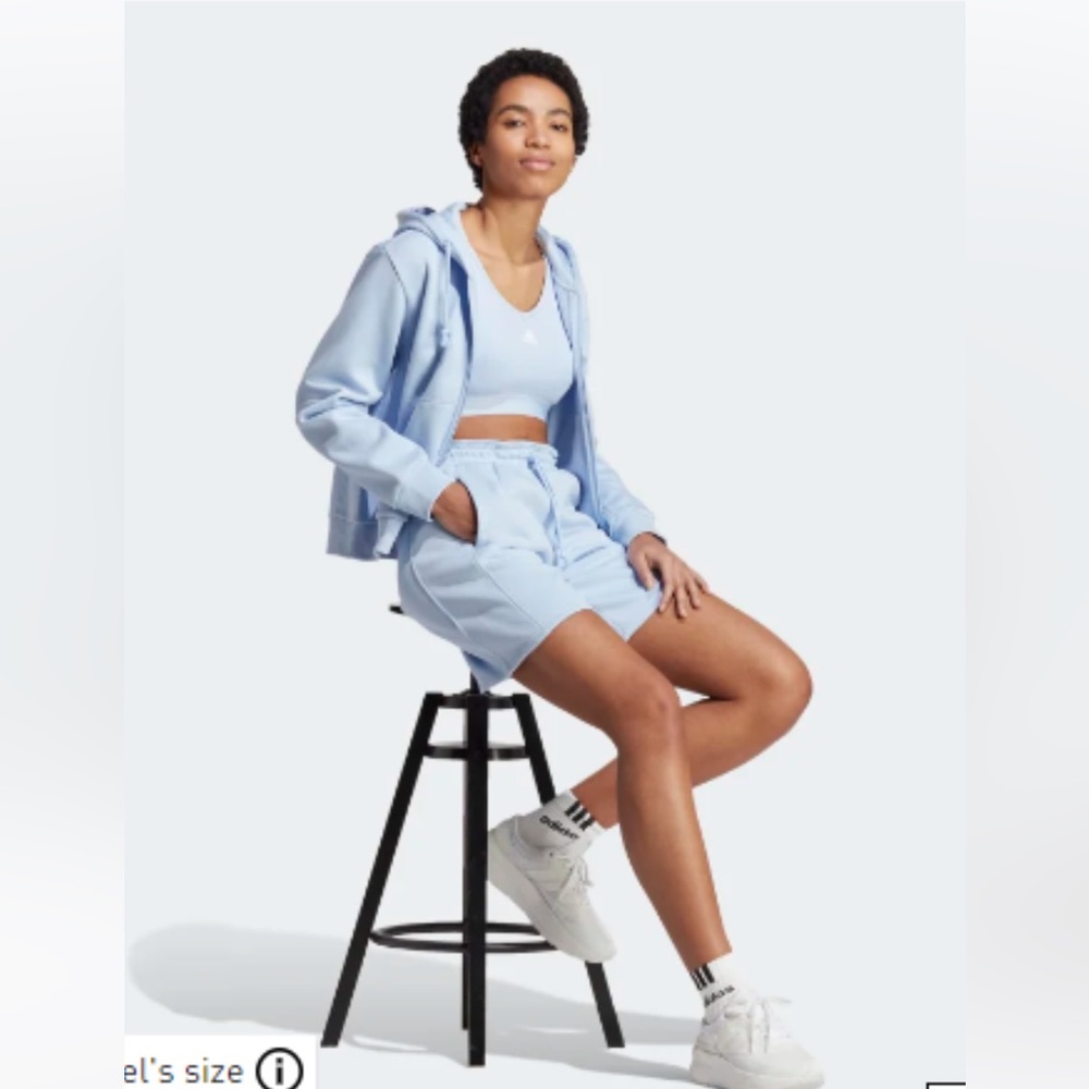 Adidas Women's Sportswear ALL SZN Blue Fleece Shorts Size Medium- NWT